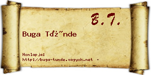 Buga Tünde névjegykártya